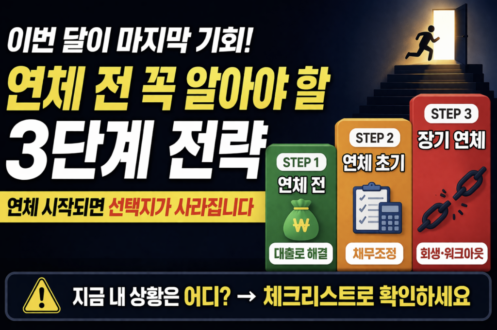 연체 전 3단계 꼭 알아야 하는 대출 → 채무조정 → 회생 순서