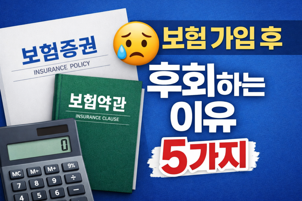 보험 가입 후 후회 이유 5가지