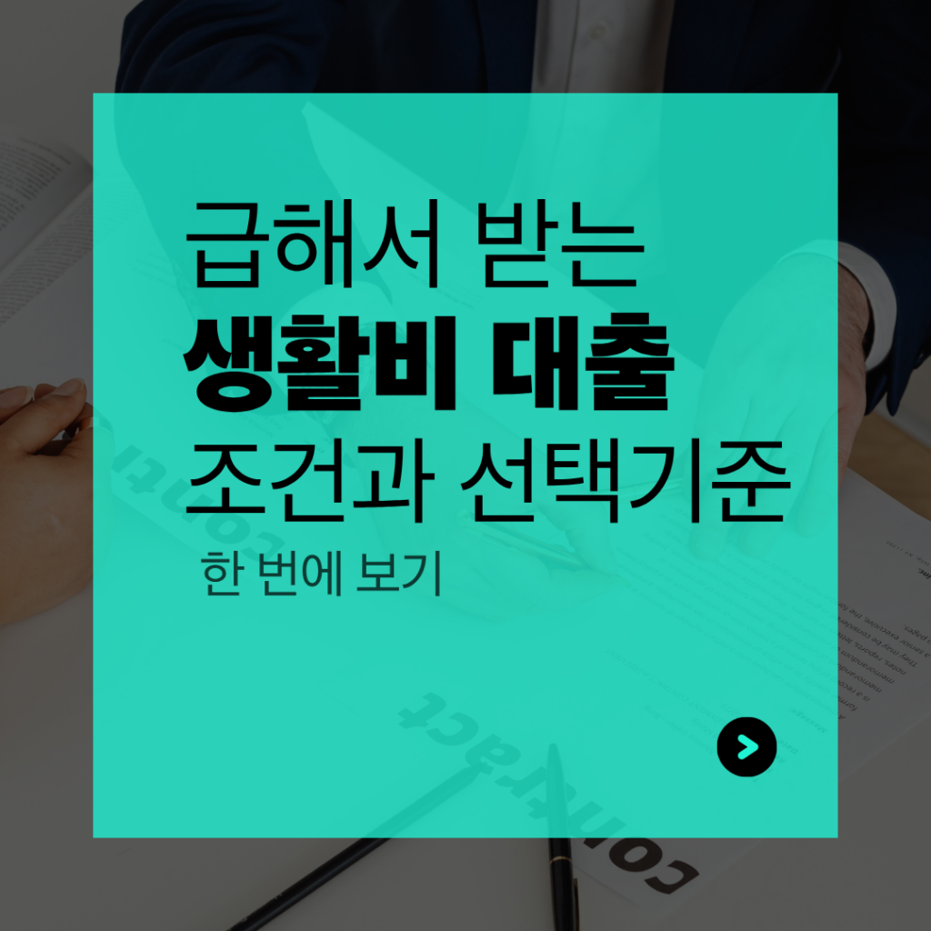 생활비 대출 종류