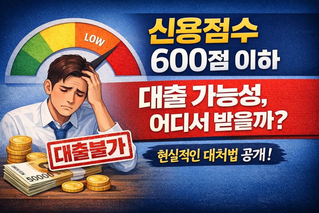 신용점수 600점 이하 대출 가능성