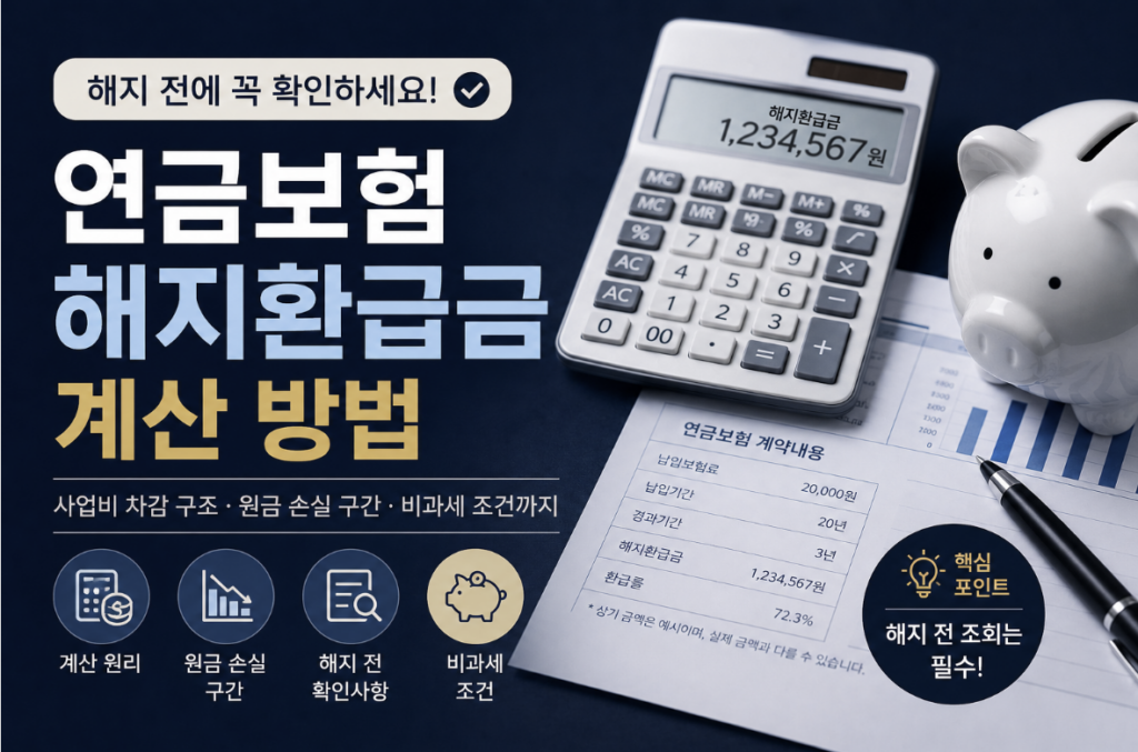연금보험 해지환급금 계산 방법