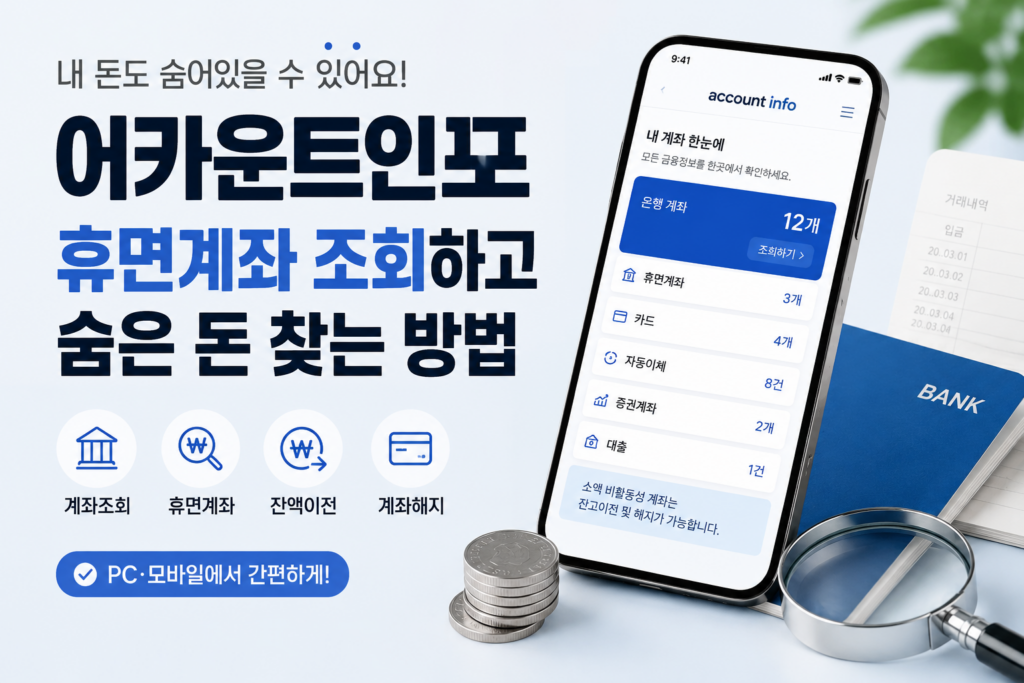 어카운트인포 휴면계좌조회