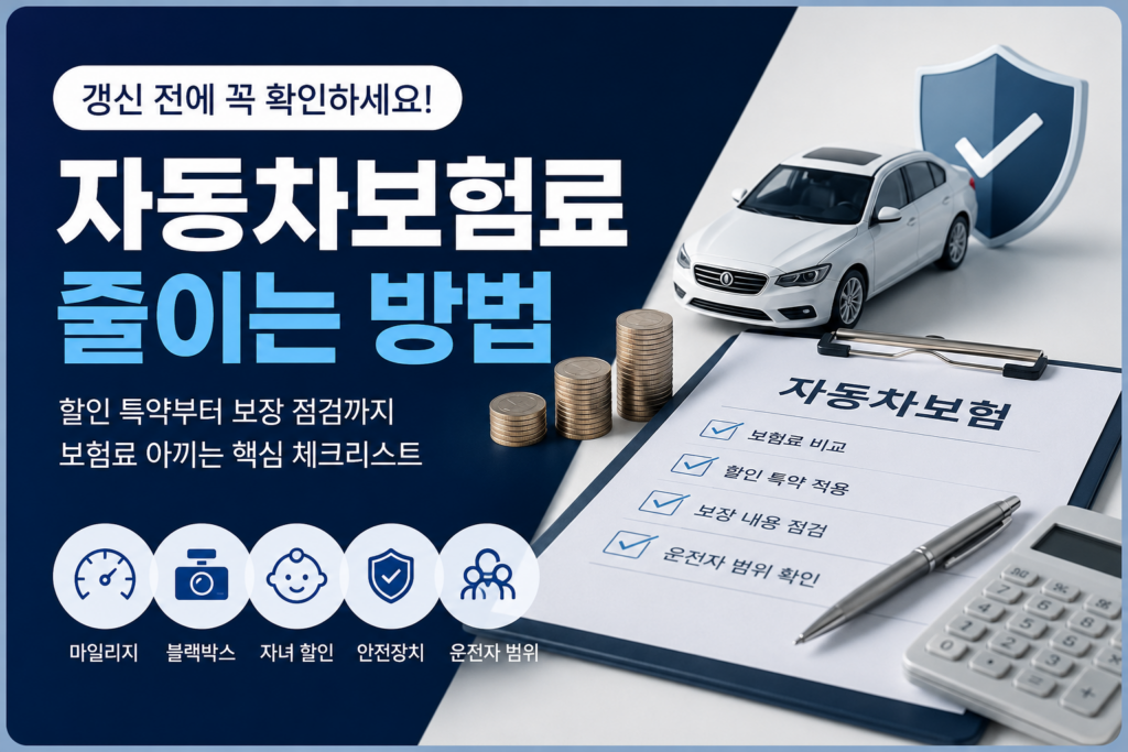 자동차보험료 줄이는 방법
